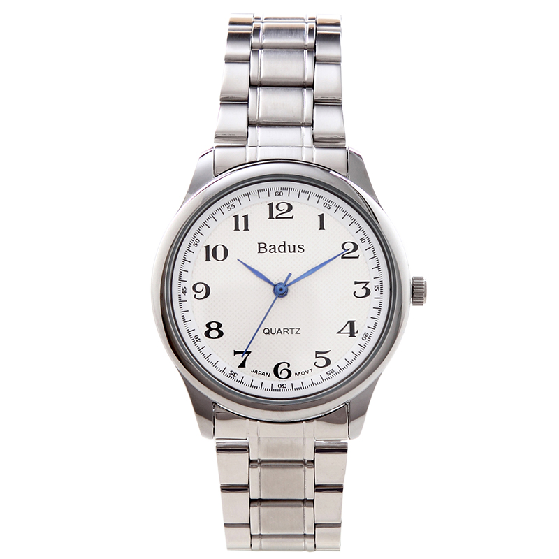 badus佰镀时钢带手表 男表 实用型情侣款中老年人表 2035机芯石英表