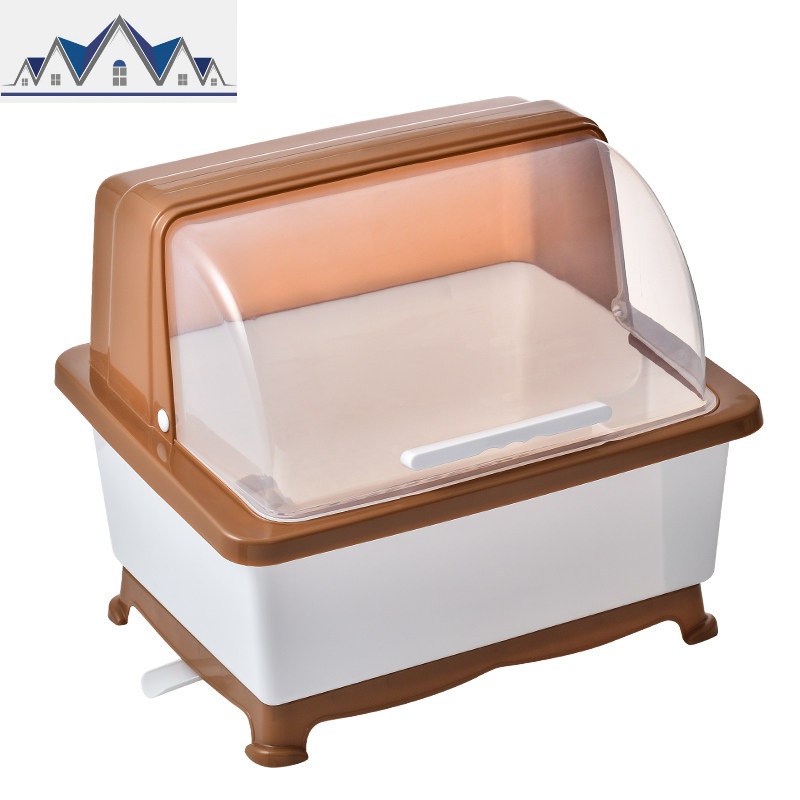 厨房洗碗筷有盖滴水滤水碗篮沥水架子用品家用大全多功能收纳碗盒 三维工匠收纳层架