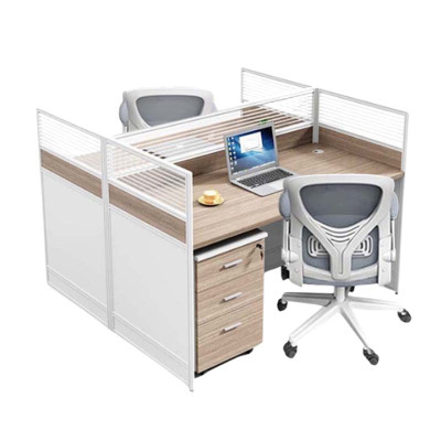 汉诺鑫威职员办公桌椅组合简约现代屏风卡座工位隔断式财务工位桌子双人位+活动柜+椅