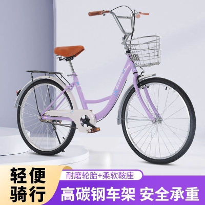 自行车成年人免充气实心胎通勤轻便上班代步中大学生20-22-24寸