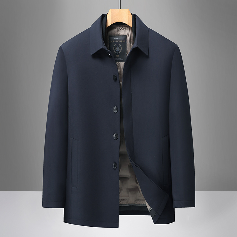 牛奶丝面料秋冬脱卸内胆男中年商务羽绒服新国标90白鸭绒羽绒外套