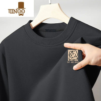YANXU圆领卫衣男士加绒加厚ins潮牌2022新款宽松无帽上衣服外套