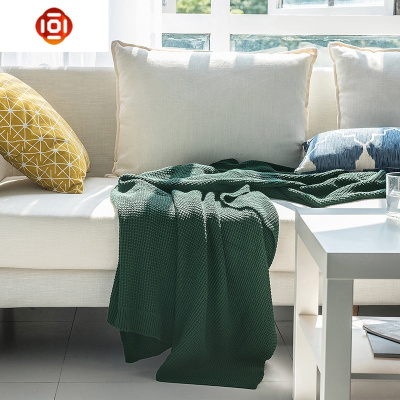 墨绿北欧小毛毯棉盖毯ins沙发毯空调毯子午休毯三维工匠