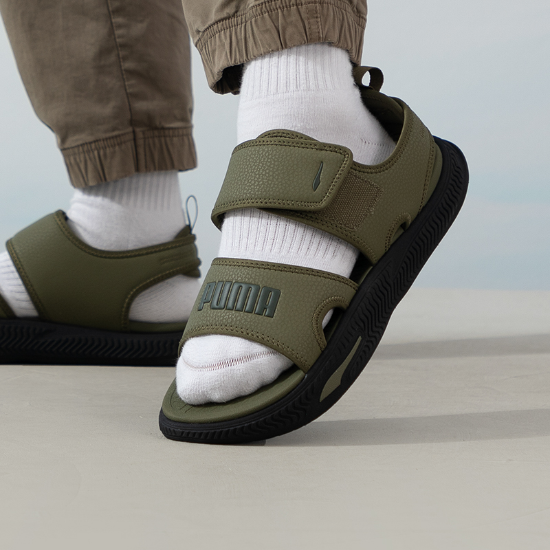 彪马(PUMA)凉鞋男女鞋新款出行休闲鞋户外沙滩鞋情侣鞋魔术贴凉鞋395429-05 ZP