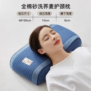 全棉荞麦枕头枕芯护颈椎一对二装家用助睡眠男专用成人小整头皮壳