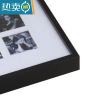 敬平48宫格相框九宫格画框定制情侣照片结婚diy摆台婚纱纪念生日礼物 黑砂纹[铝合金相框] [36宫格]30×30cm+