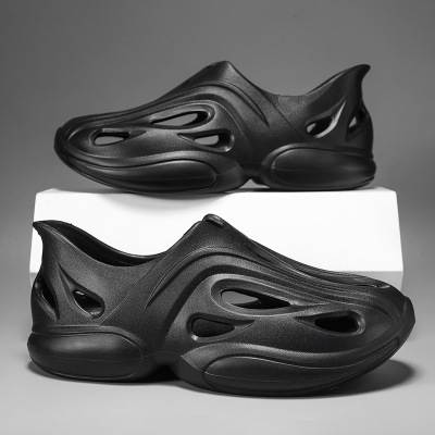 椰子洞洞鞋男款踩屎感软厚底4.0包头小众科技感时尚潮流男拖潮鞋