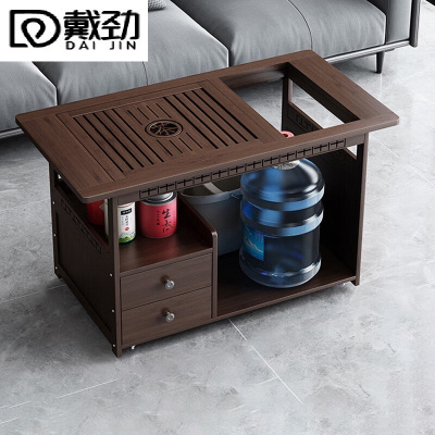 戴劲 移动茶台家用竹木小茶桌烧水壶一体简约现代功夫茶几 80长无盖板