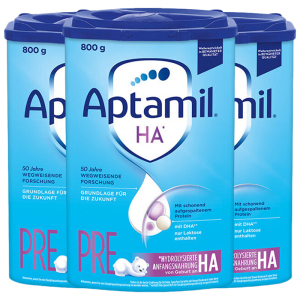 [3罐装]Aptamil德国原装进口爱他美HA适度水解pre段0-6个月婴幼儿配方奶粉800g