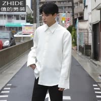 SUNTEKMRCYC新款长袖秋季宽松衬衫男士韩版潮流痞帅气休闲衬衣色上衣衬衫