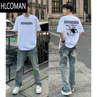 HLCOMAN街头嘻哈vibe潮牌美式短袖T恤男款夏季宽松圆领半袖上衣