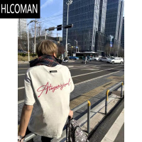 HLCOMAN潮牌美式hiphop短袖t恤男夏季新款显瘦百搭小众设计感半袖上衣ins