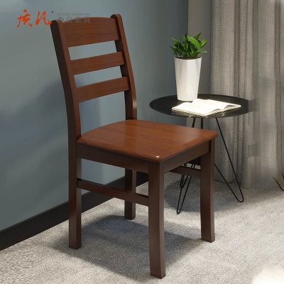 质凡实木椅简约椅子麻将椅电脑椅家用椅 胡桃木色