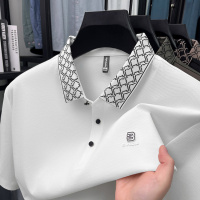 2025男士翻领POLO衫男短袖休闲商务男装高级感T恤衫带领衣服男
