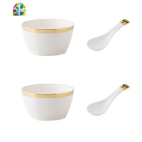 碟套装陶瓷碗筷北欧风盘子吃饭碗家用方碗日式ins轻奢餐具 FENGHOU 金边方碗10人32件套(送筷子)