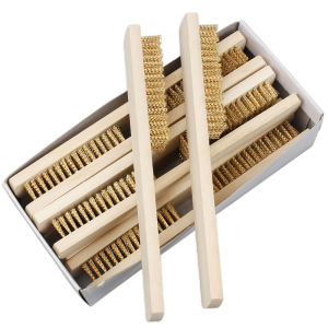 不锈钢钢丝刷6*16排(1盒/12支)205*26*30mm 钢丝刷铜丝刷木柄除锈文玩刷子铁刷子烧烤刷子清洁刷