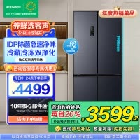 容声(Ronshen)516升十字门四开门电冰箱家用风冷无霜变频一级能效大容量嵌入式 BCD-516WD1FPA双净灰