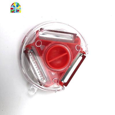 多功能三合一削皮器苹果去皮刨子瓜果刮皮刀厨房土豆丝刨皮 FENGHOU 绿色三合一削皮器