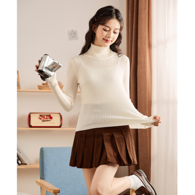 [3件8.5折76.4元,叠加优惠券]唐狮新款春秋季内搭打底衫女韩系穿搭高领净色长袖毛针织衫