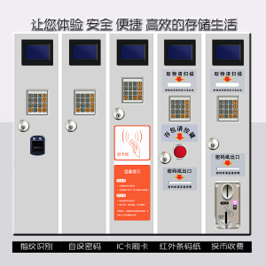 汐岩商场电子存包柜超市寄存柜24带锁条码储物柜12刷卡指纹密码柜