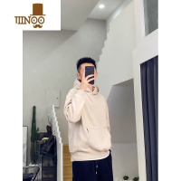 YANXU纯色连帽卫衣男oversize美式潮牌ins百搭休闲慵懒风外套