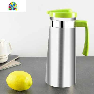 夏季凉水杯韩式304不锈钢冷水壶家用大容量单层可高温晾白开水壶 FENGHOU 304橙色1.8L凉水壶