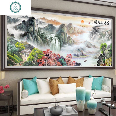 十字绣2020新款客厅大幅挂画满绣手工自绣封后180*81大格棉线四股绣63种线