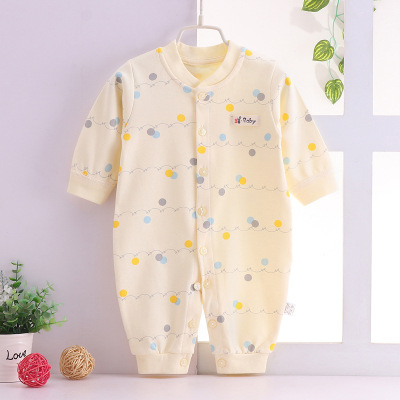官方旗舰正品-葆适得婴儿连体衣新生儿衣服纯棉睡衣哈衣打底四季款女宝宝春秋内衣黄色80cm