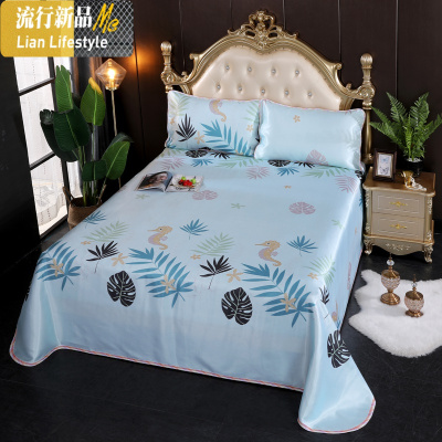 冰丝凉席夏季可水洗折叠空调软席1.5米1.8m床单床笠款席子三件套 三维工匠凉席/凉枕