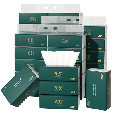 织梦 可湿水抽取式纸面巾5层52抽每包原生木浆抽纸实惠装餐巾纸家庭装纸抽卫生纸家用母婴可用 10包提装*3提(共30包)