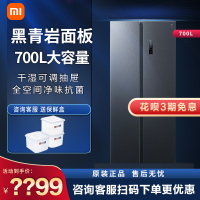 米家小米700升对开门超薄嵌入大容量家用冰箱双开门 风冷无霜墨青岩面板全空间离子除菌BCD-700WMSA