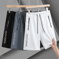 夏季新款冰丝休闲短裤男外穿宽松裤子速干运动五分裤运动大码中裤