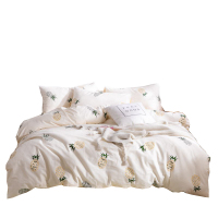 美帮汇款全棉四件套全棉床上用品春秋床单被套被罩日式简约