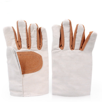 誉丰YL-5027指缝手掌衬皮加固短款帆布手套 1双