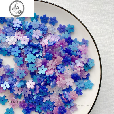 JiMi迷你简约渐变幻彩蓝紫小花朵樱花可爱日韩少女心饰品耳钉耳夹耳坠