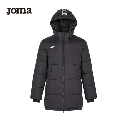 JOMA荷马中长款羽绒服男士冬季连帽拉链训练运动上衣休闲保暖外套