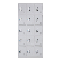 风雷动更衣柜员工铁皮柜健身房宿舍储物柜带锁存包柜收纳柜钢制十五门更衣柜