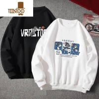 YANXU长袖T恤男圆领潮流上衣服休闲帅气打底衫宽松印花男士卫衣