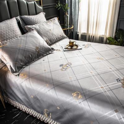 美帮汇夏季冰丝凉席1.8m床可水洗可折叠软凉席冰丝席夏天床单三件套2.0