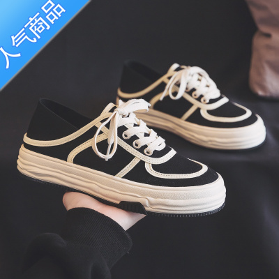 SUNTEK夏季半拖帆布鞋女款2023新款夏款懒人一脚蹬板鞋休闲鞋布鞋球鞋子