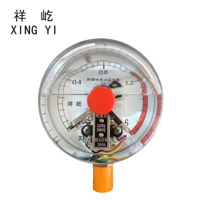 祥屹+抗震耐震电接点压力表检测定制型+YNXC100 +块