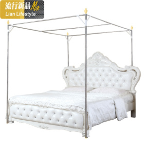 蚊帐支架杆加厚加固加粗落地不锈钢宿舍床帘配件1.5m1.8米2家用 三维工匠