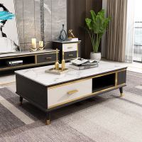 轻奢茶几桌客厅家用电视柜组合后现代简约北欧实木家具仿大理石