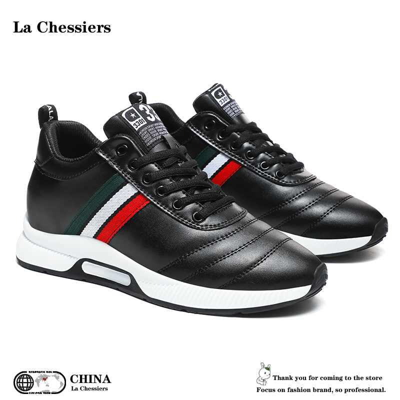 La Chessiers男士内增高鞋2025春秋季新款隐形增高潮流休闲运动休闲鞋