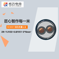 希飞牌 ZR-YJV22-0.6/1KV-2*6mm² 阻燃铜芯低压铠装电缆 元/米 联系客服 定制商品