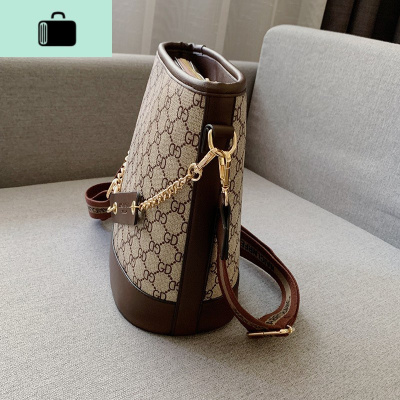 包包女2020新款时尚潮印花女包百搭洋气水桶包超火单肩斜挎包小包NEW LAKE女斜挎包