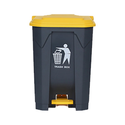 豫众诺 脚踏垃圾桶 50L灰桶黄盖 个