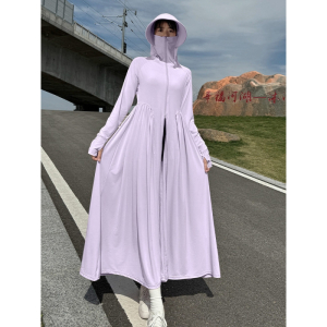 防晒衣女夏季长款连衣裙防紫外线冰丝长裙防晒服UPF50_PLUS