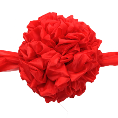 直径25cm（配2米飘带）-大红花球红绸布绸缎结婚用品婚车拉花装饰红色婚庆婚房红绣球婚庆布景/道具