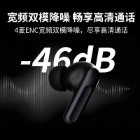 纽曼Q7真无线蓝牙耳机 ANC主动降噪耳机 运动跑步骑行通话降噪 入耳式低延迟长续航通用苹果小米华为黑